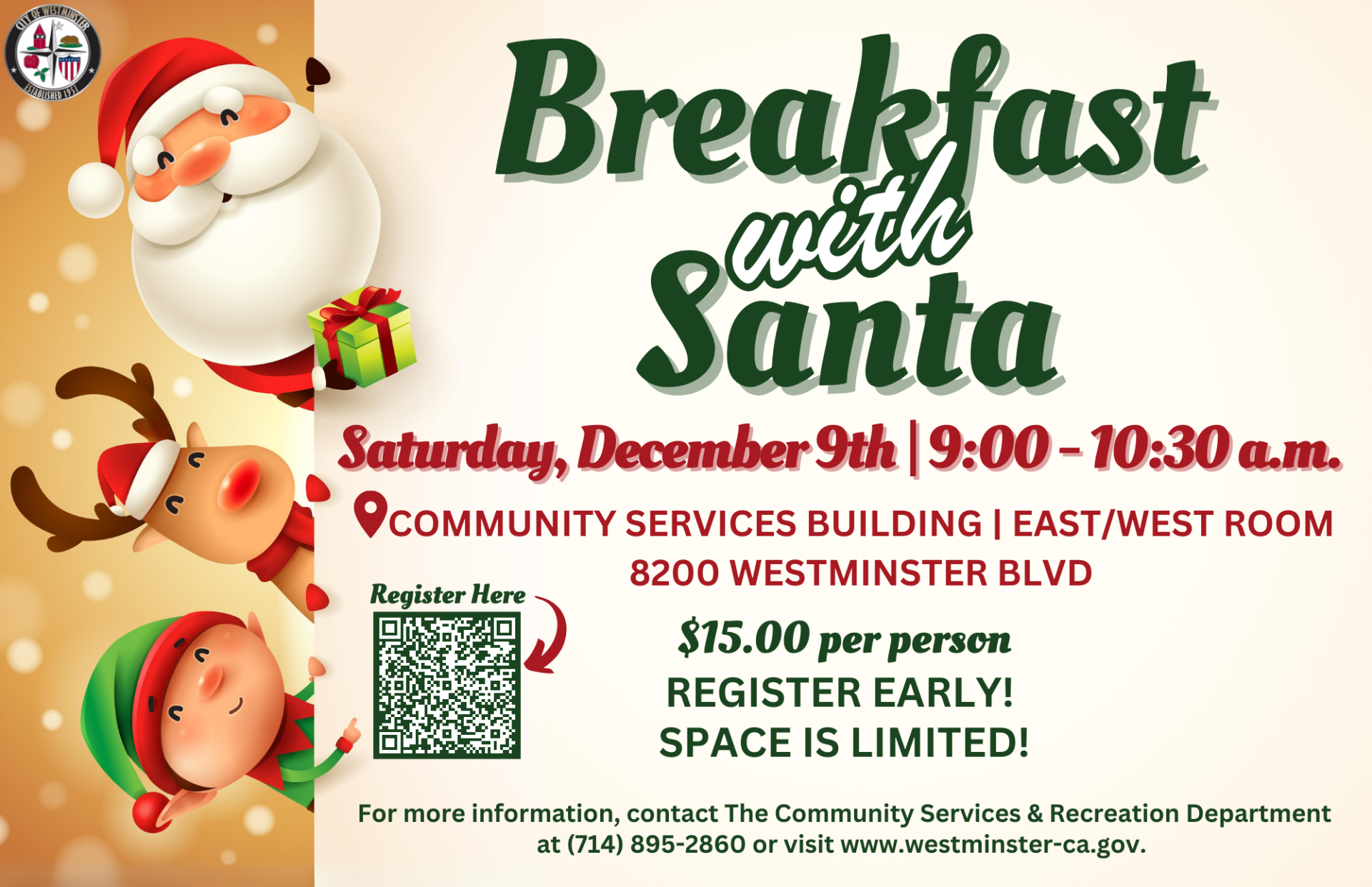 Breakfast with Santa 2023 Flyer